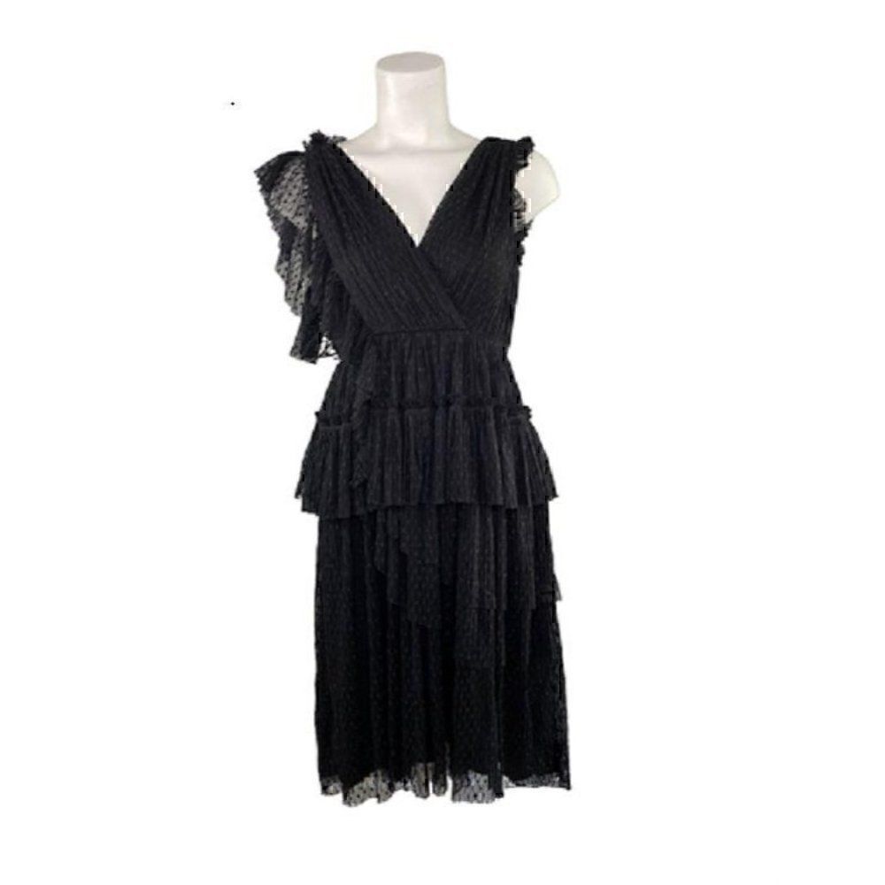 Joie Dress $398 4 Black Lace Lined Multi-Tiered‎